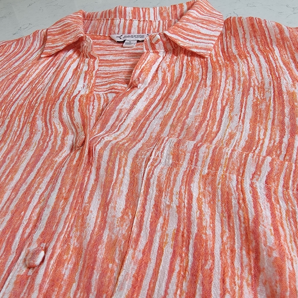 Nanette Lepore Tangerine Orange Coastal Chic tunic Top Size Small - Picture 12 of 12